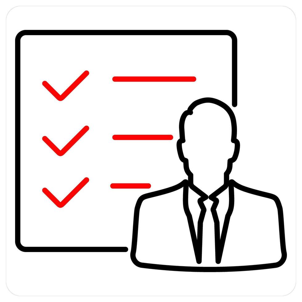 Business Activity icon concept in red bold line color vector
