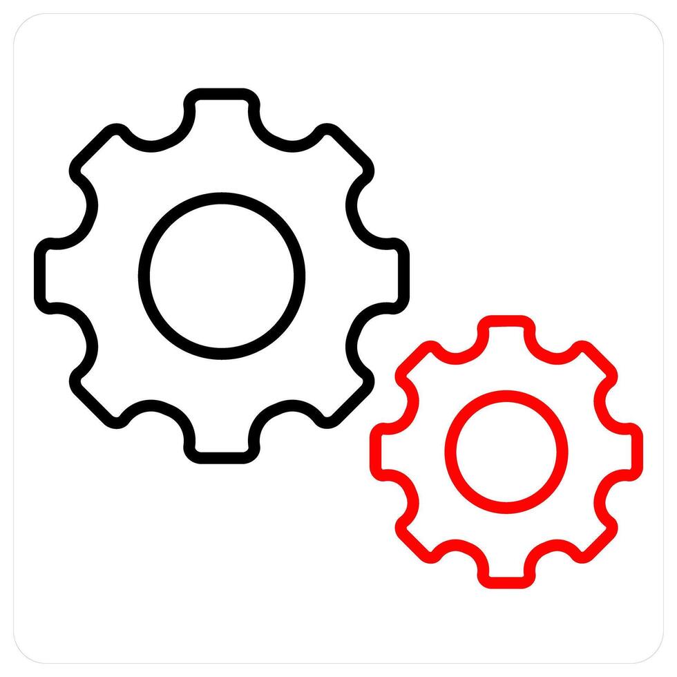 Optimization concept in red bold line color vector