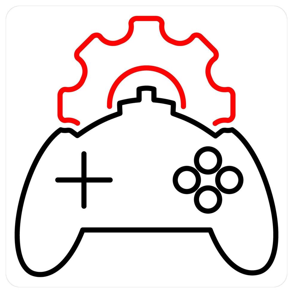 Game development icon concept in red bold line color vector