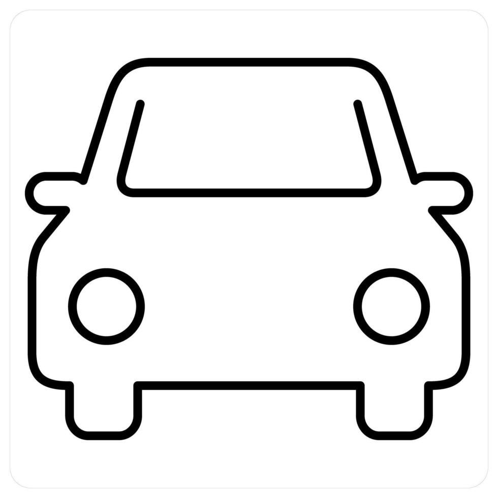 Car icon in red bold line color vector