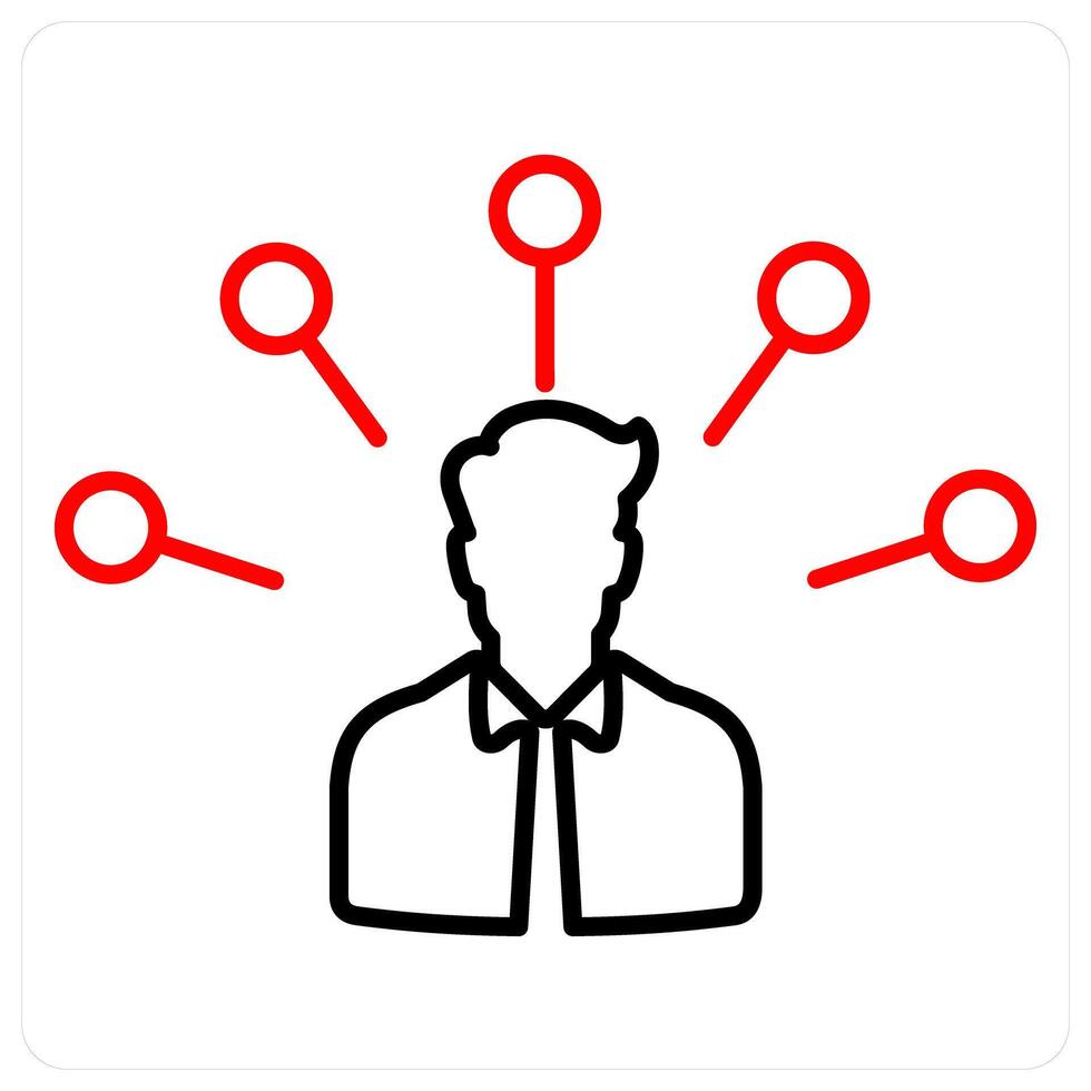 Marketing Network icon concept in red bold line color vector