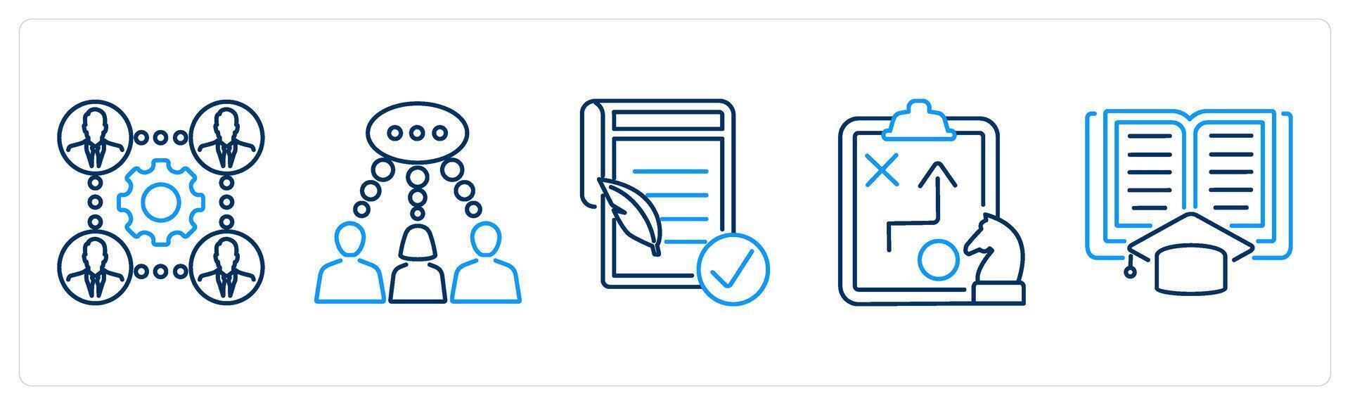 5 Mix icons as business team, conversation, authorship vector
