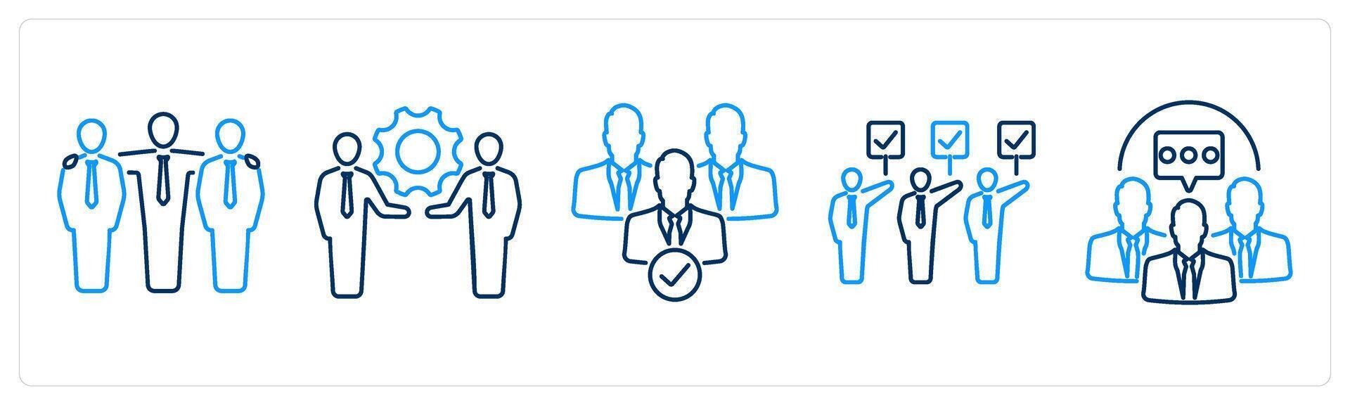 5 Community icons as friendship, community development, team vector