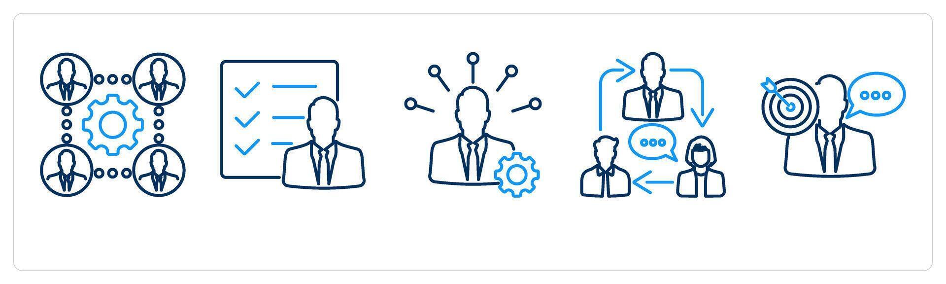 5 mix icons as business team, business activity, business management vector
