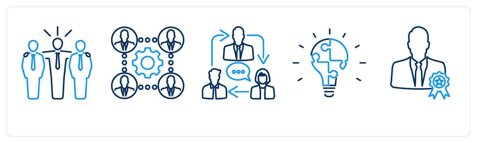 5 mix icons as team, business team, business vector