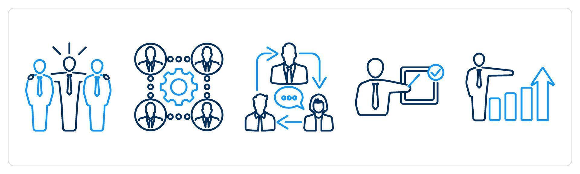 5 Mix icons as team, business team vector