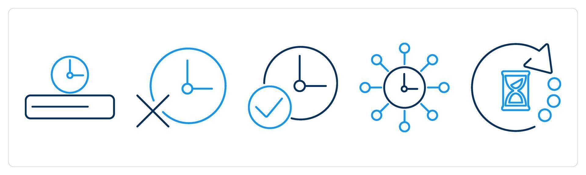 5 Mix icons as timeline, deadline failed, deadline achieve vector