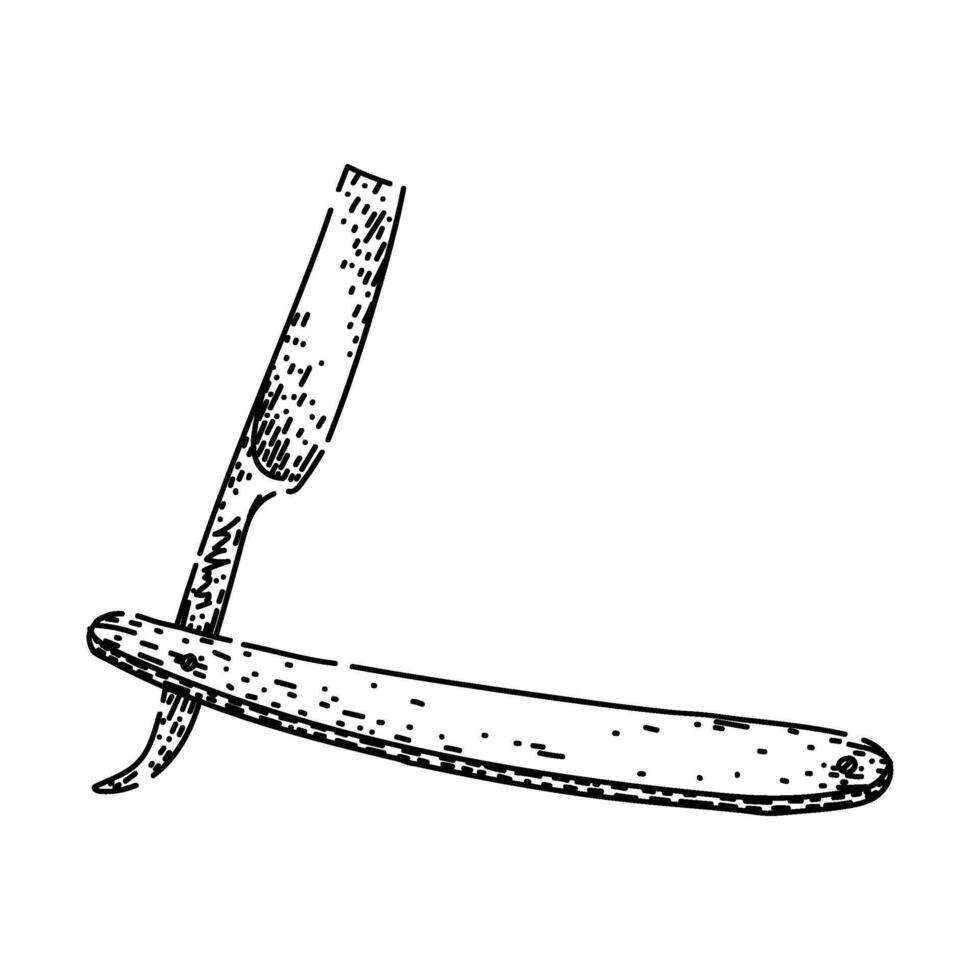 edge barber straight razor sketch hand item vector