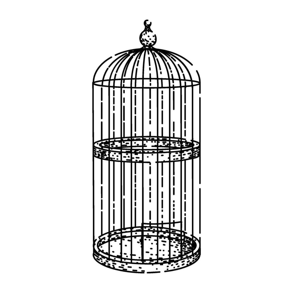 swing birdcage sketch hand drawn vector