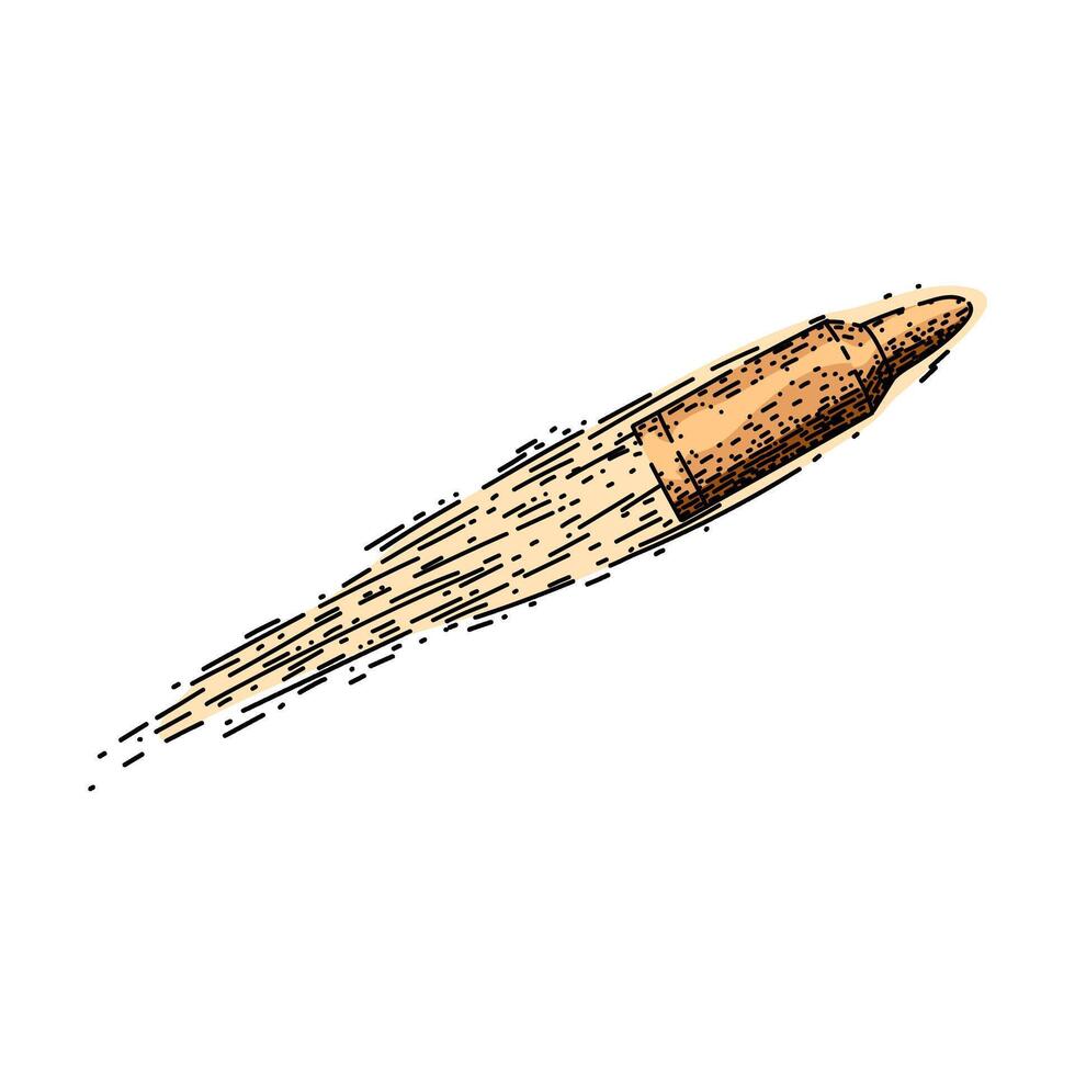 trajectory bullet flying sketch hand drawn item vector