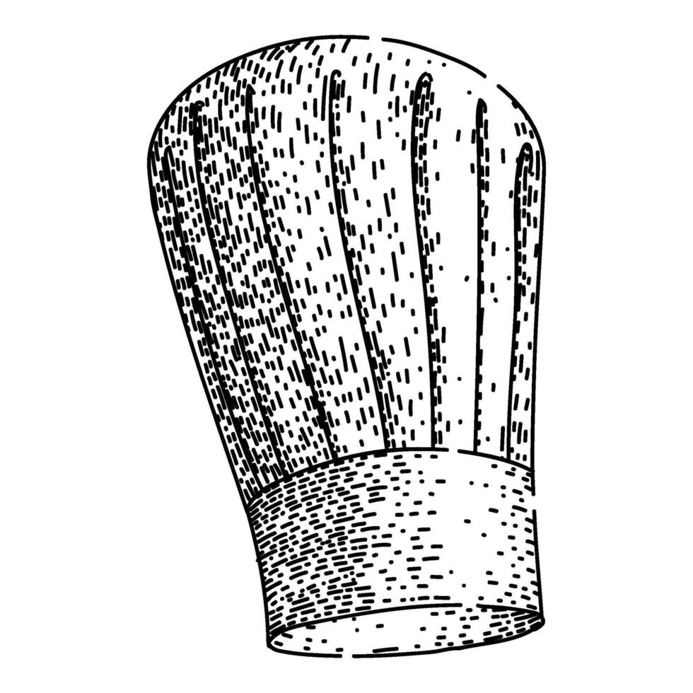 uniform chef hat hand drawn item vector