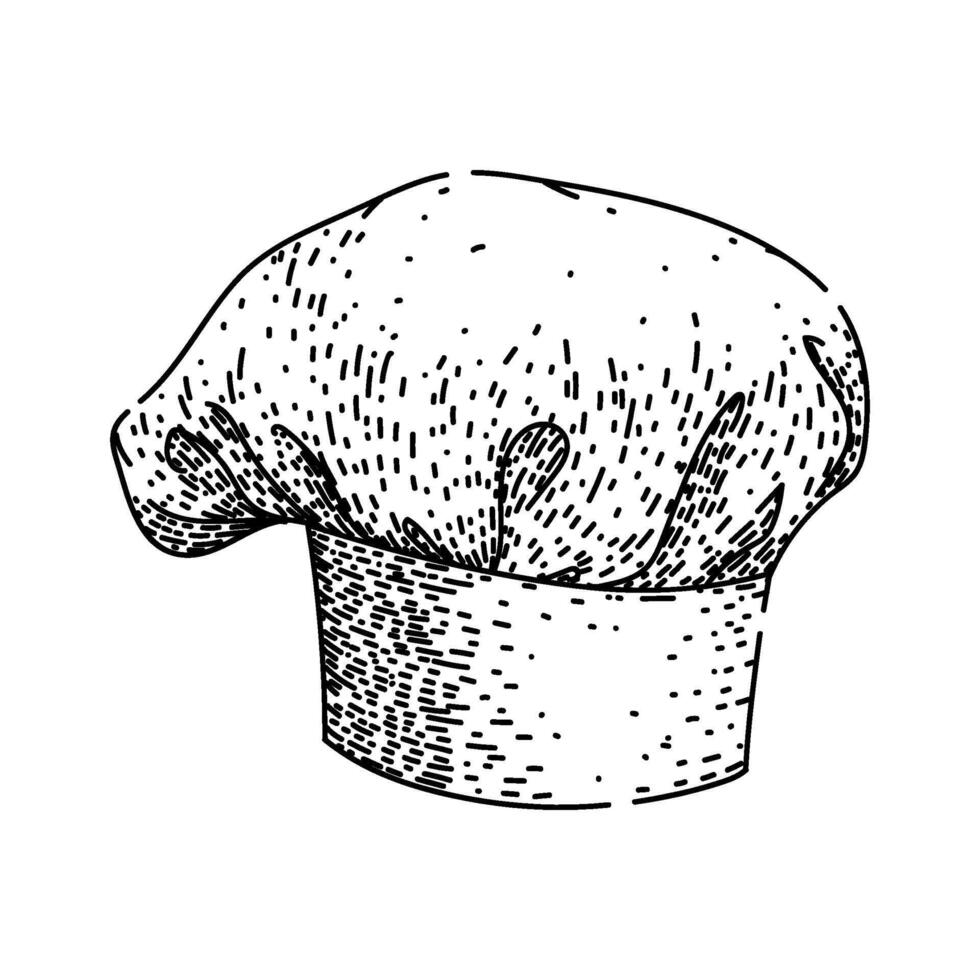 toque chef hat sketch hand drawn vector