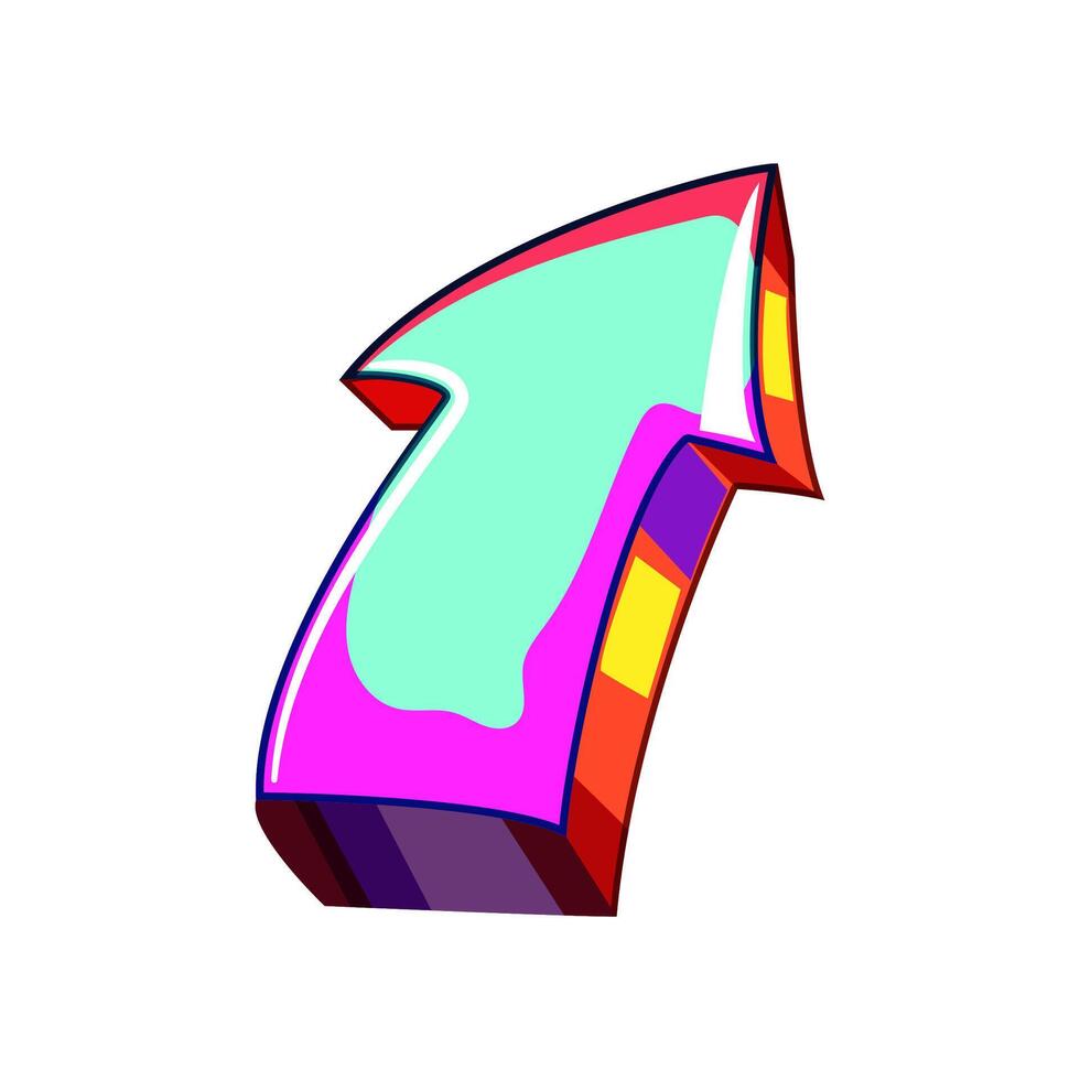 stencil graffiti arrow cartoon items vector