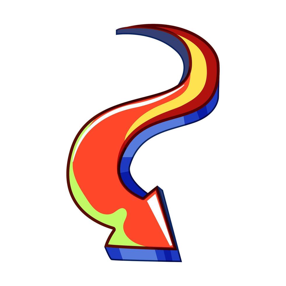 style graffiti arrow cartoon item vector