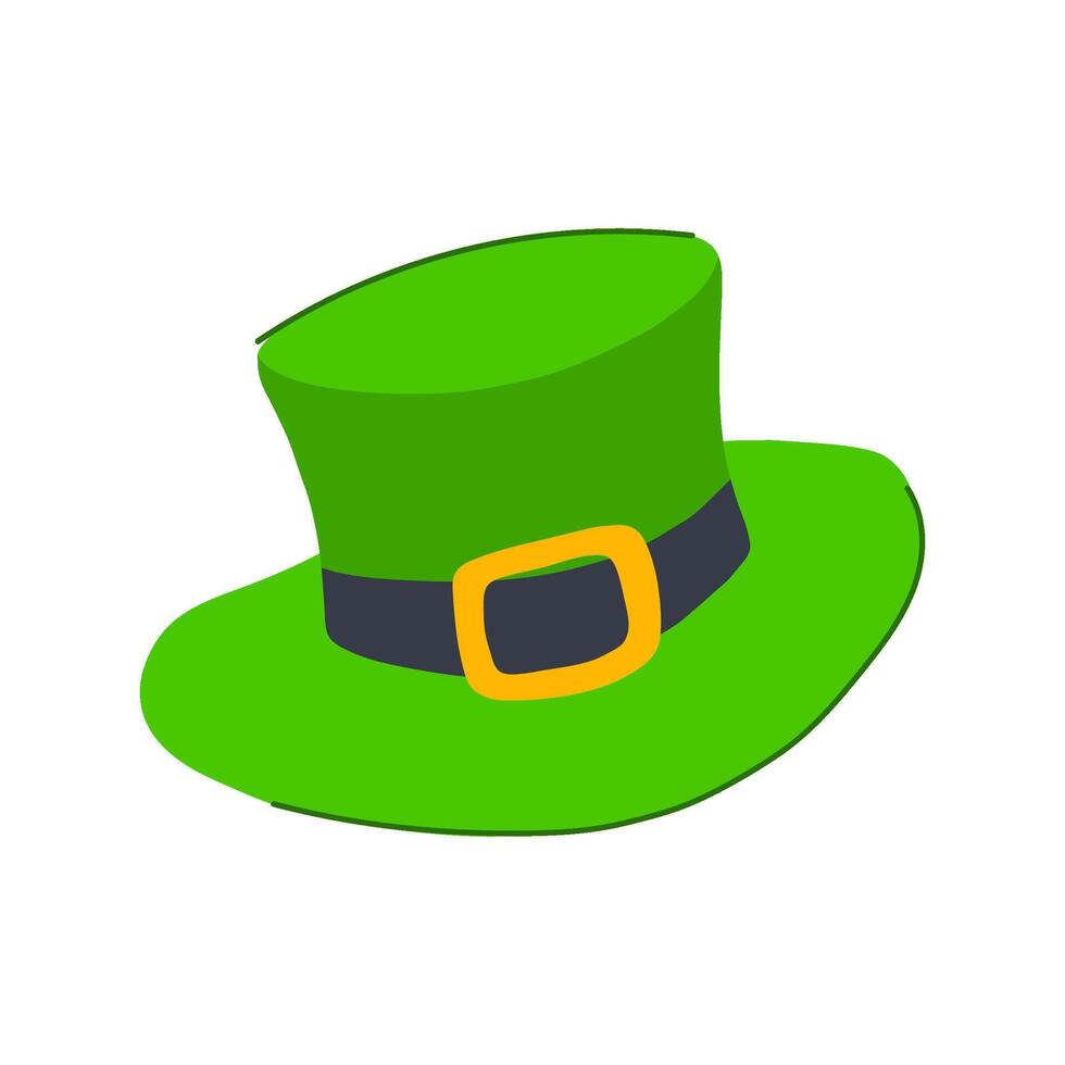 shamrock green hat patrick cartoon item vector