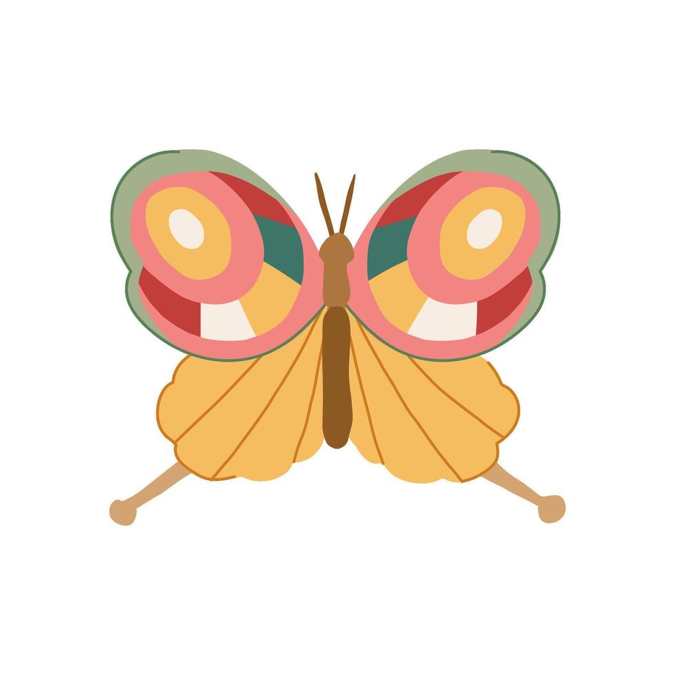 flutter groovy butterfly cartoon item vector