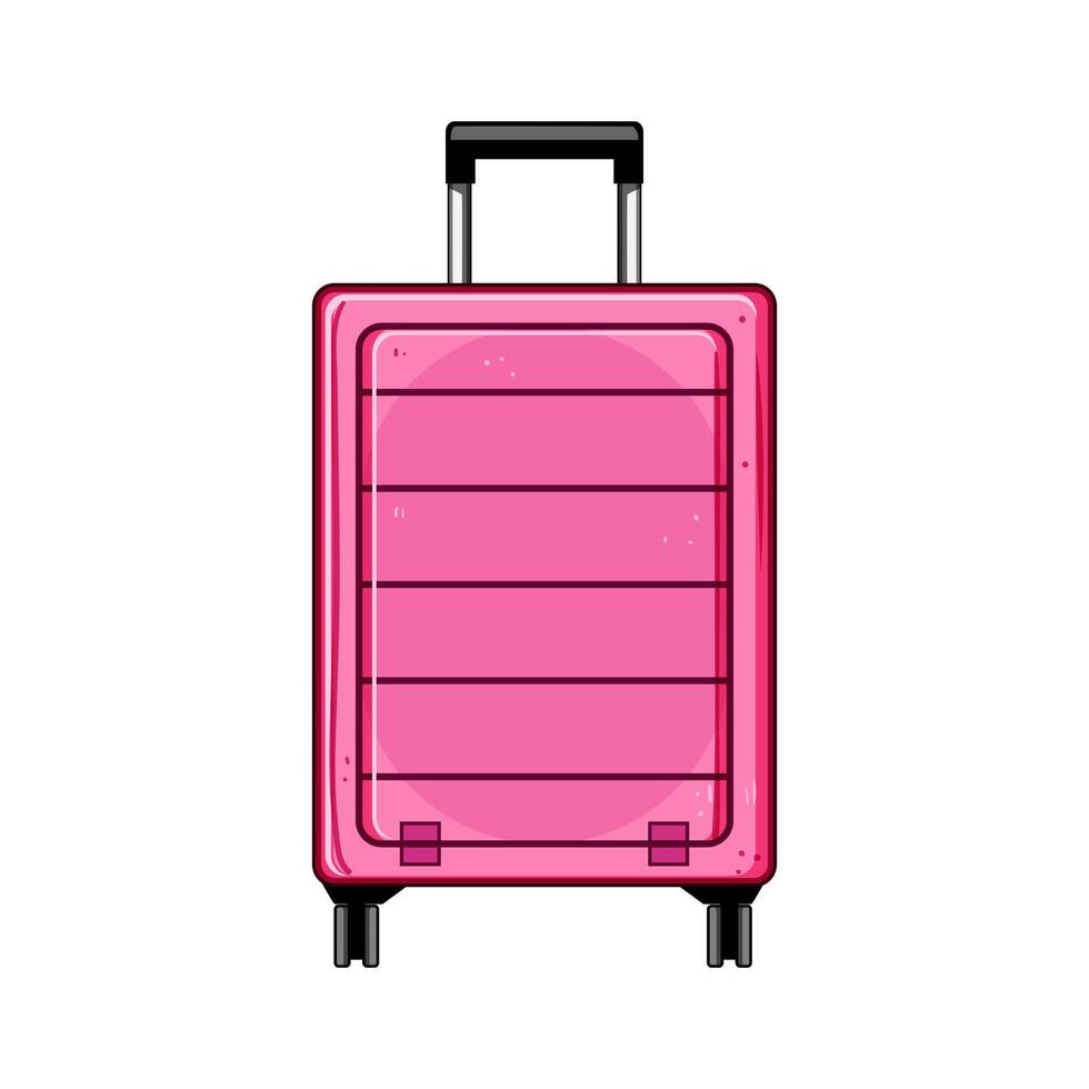 lock hard shell suitcase cartoon item vector