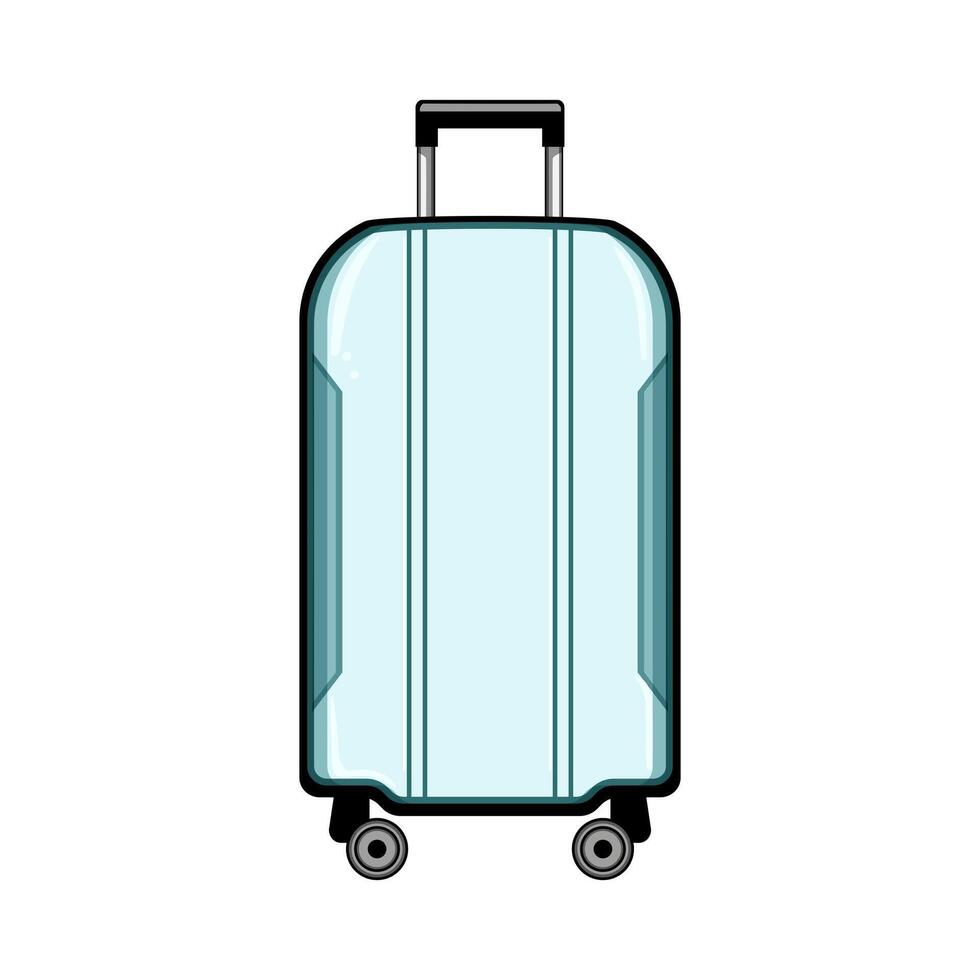 wheels hard shell suitcase cartoon item vector