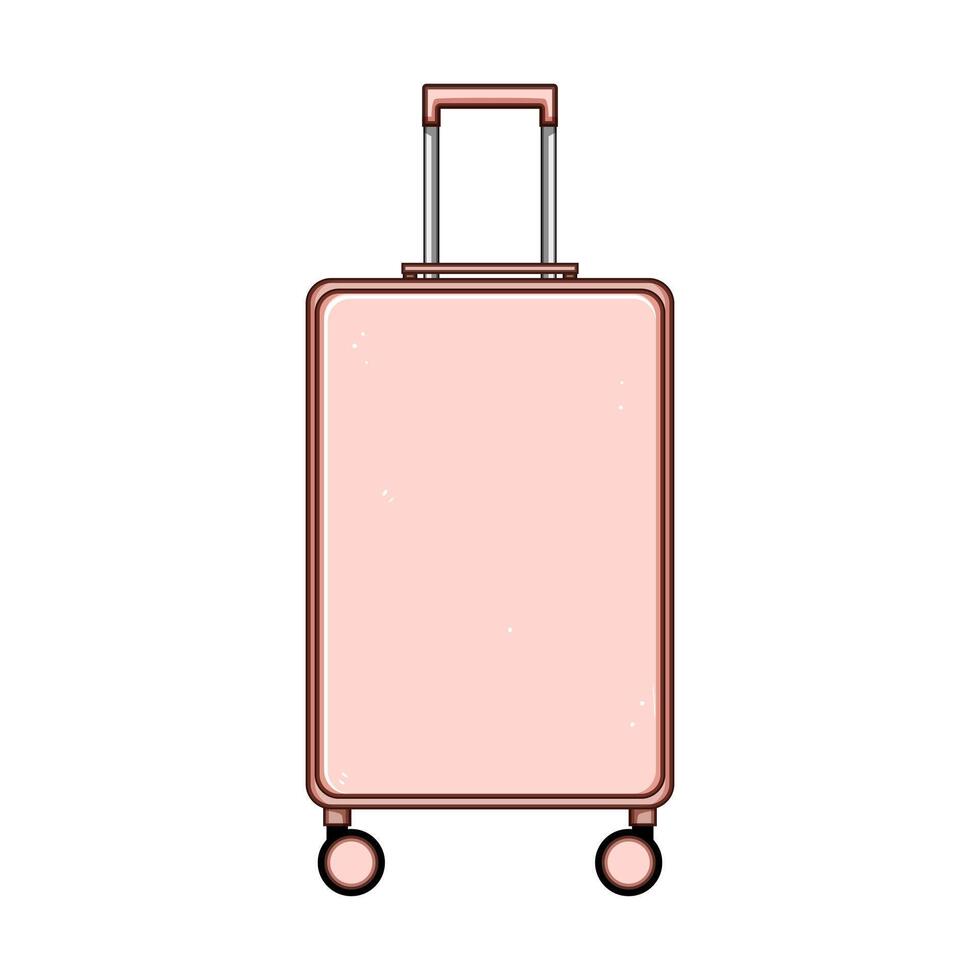carryon hard shell suitcase cartoon item vector