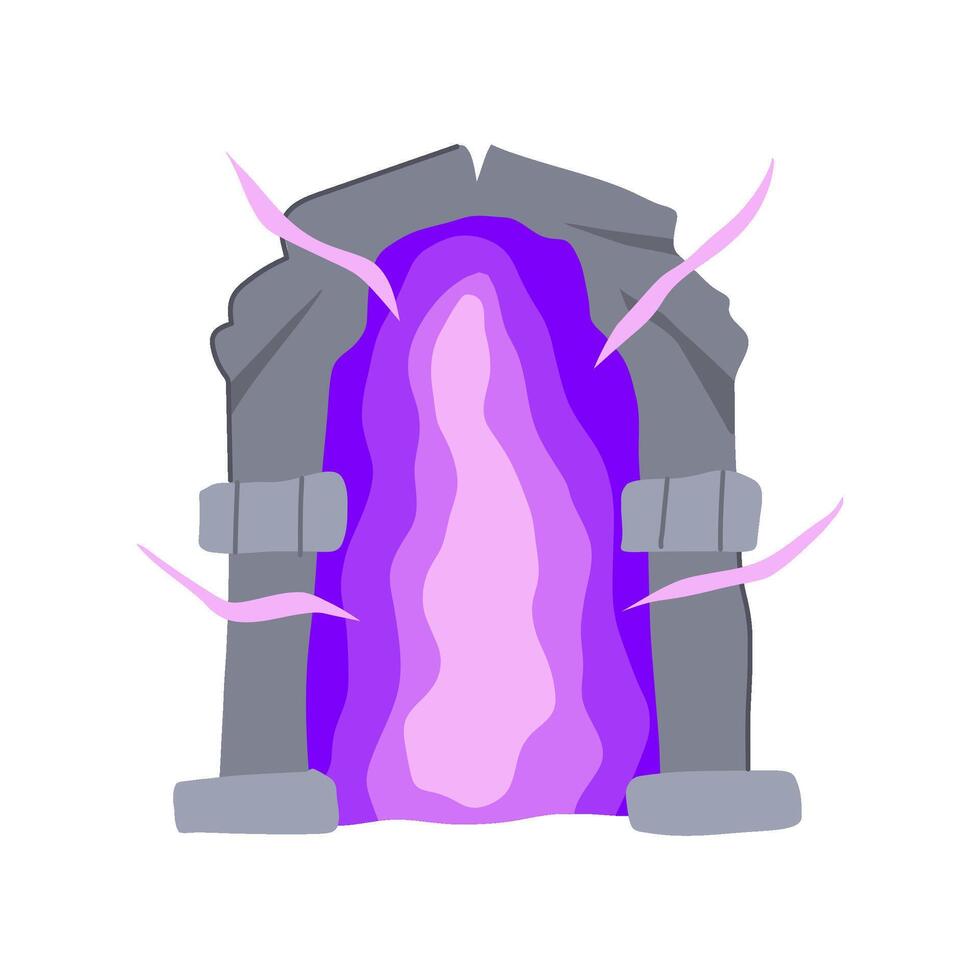 enchantment magic door portal cartoon item vector