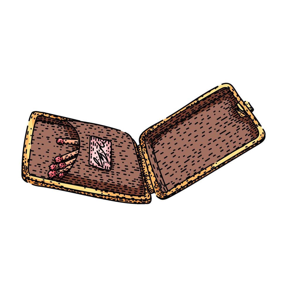 stemless matchbox sketch hand item vector