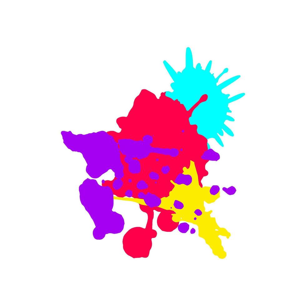 chaotic paint splatters cartoon vector