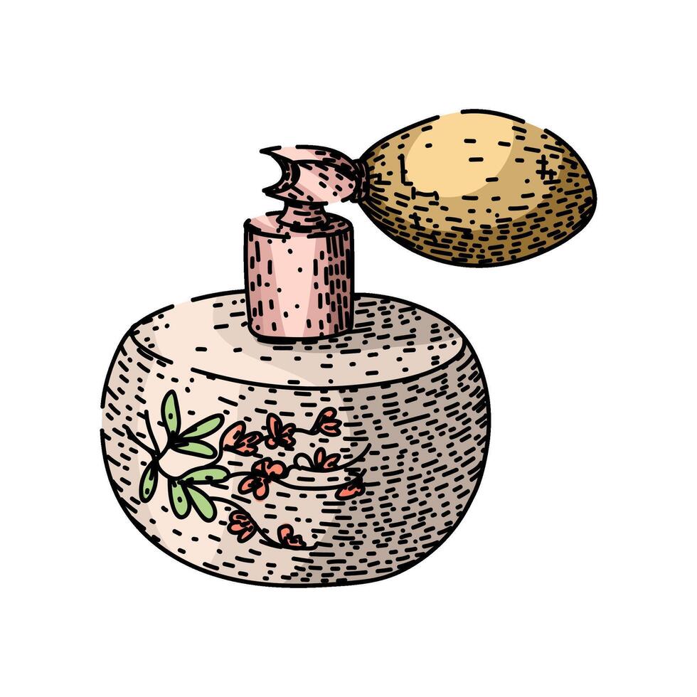 bottle perfume automizer hand drawn item vector