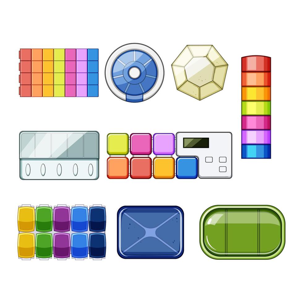 pill organizer items vector