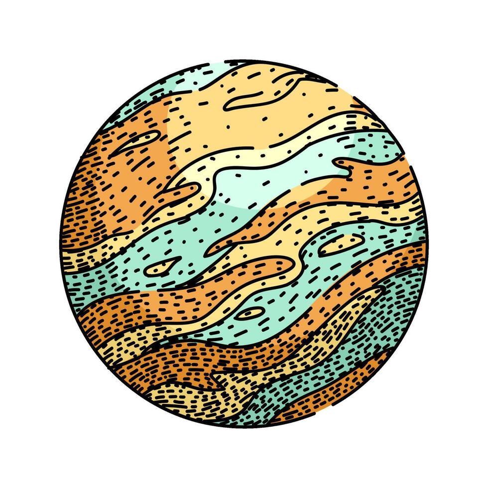 saturn planet sketch hand item vector