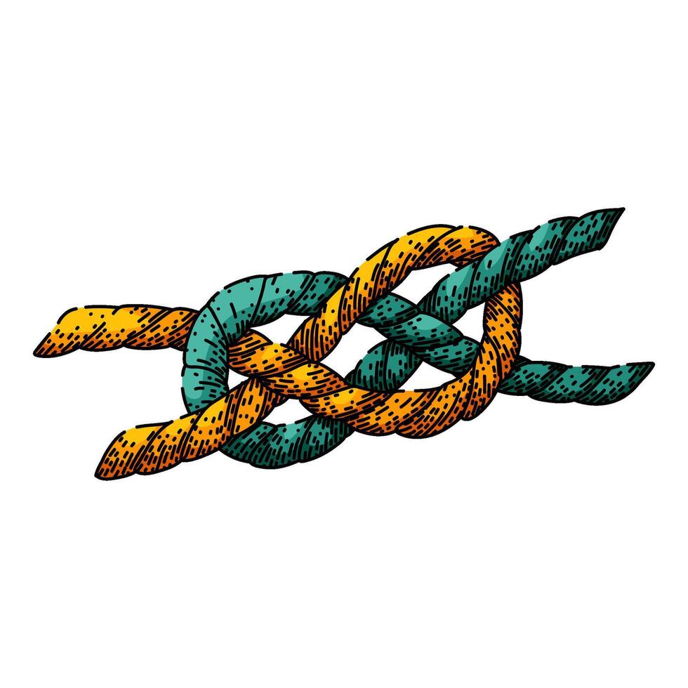 reef rope knot sketch hand drawn item vector