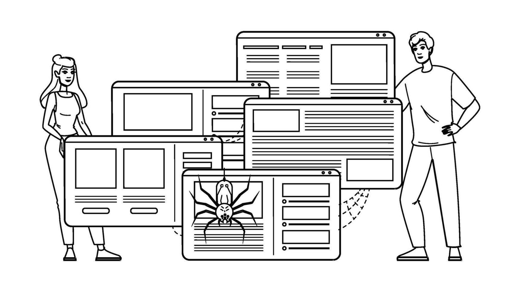 crawling budget people vector
