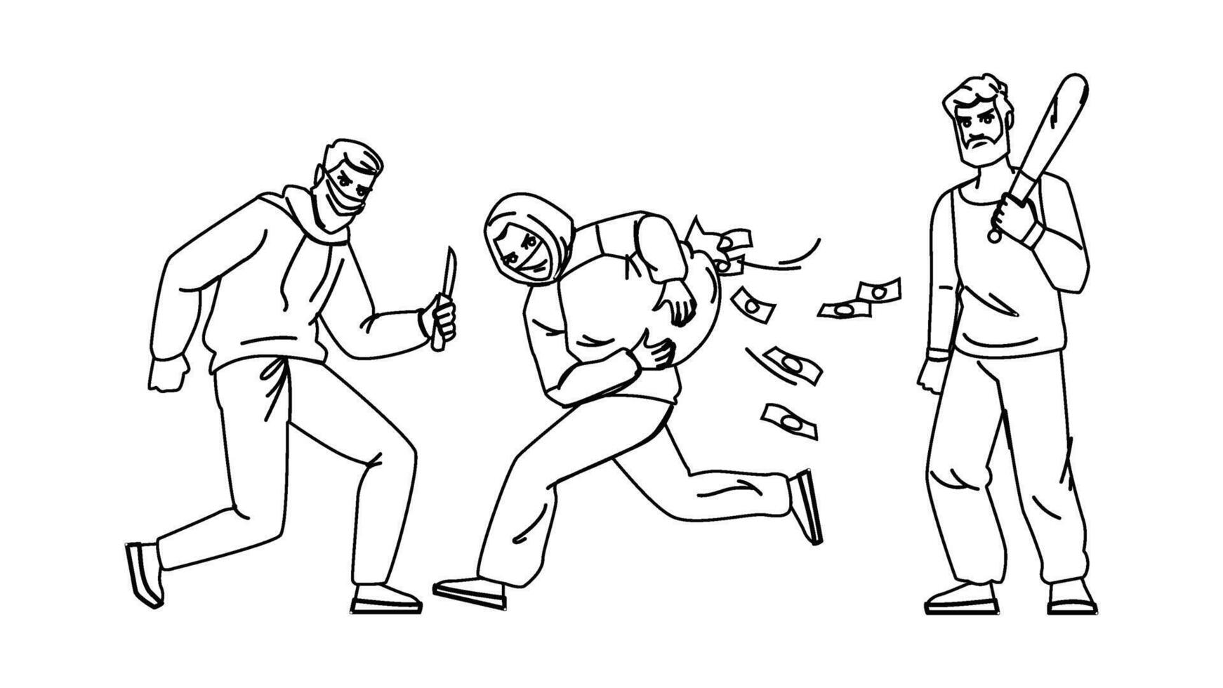 portrait criminal man people vector