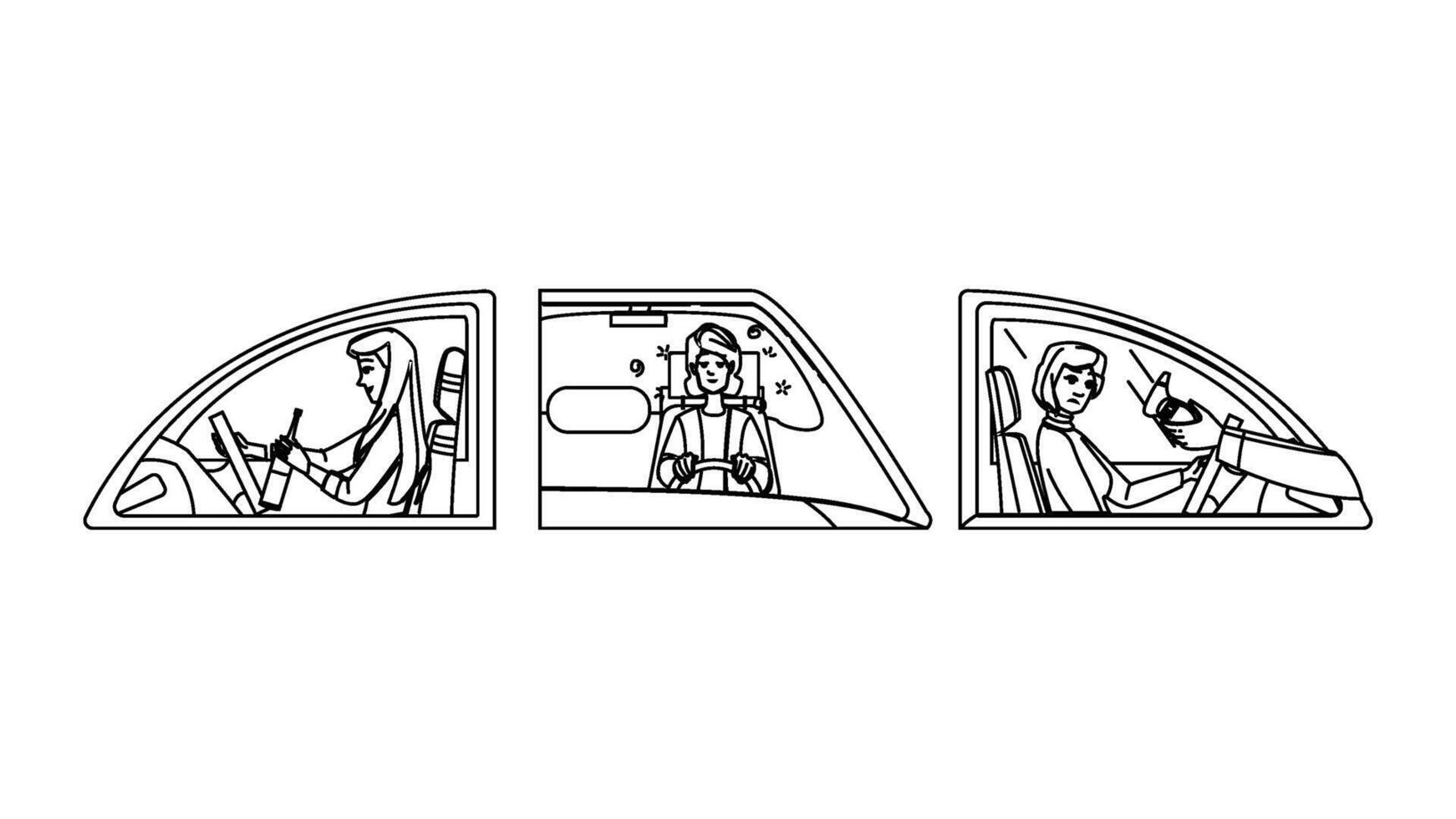arrest drunk driver woman people vector