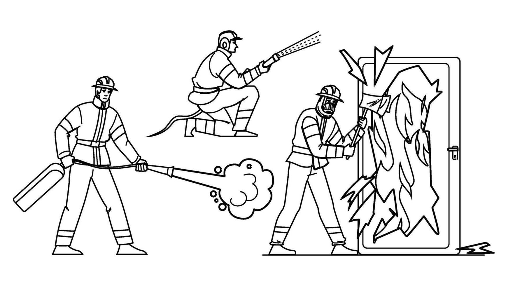 hero firefighter people vector