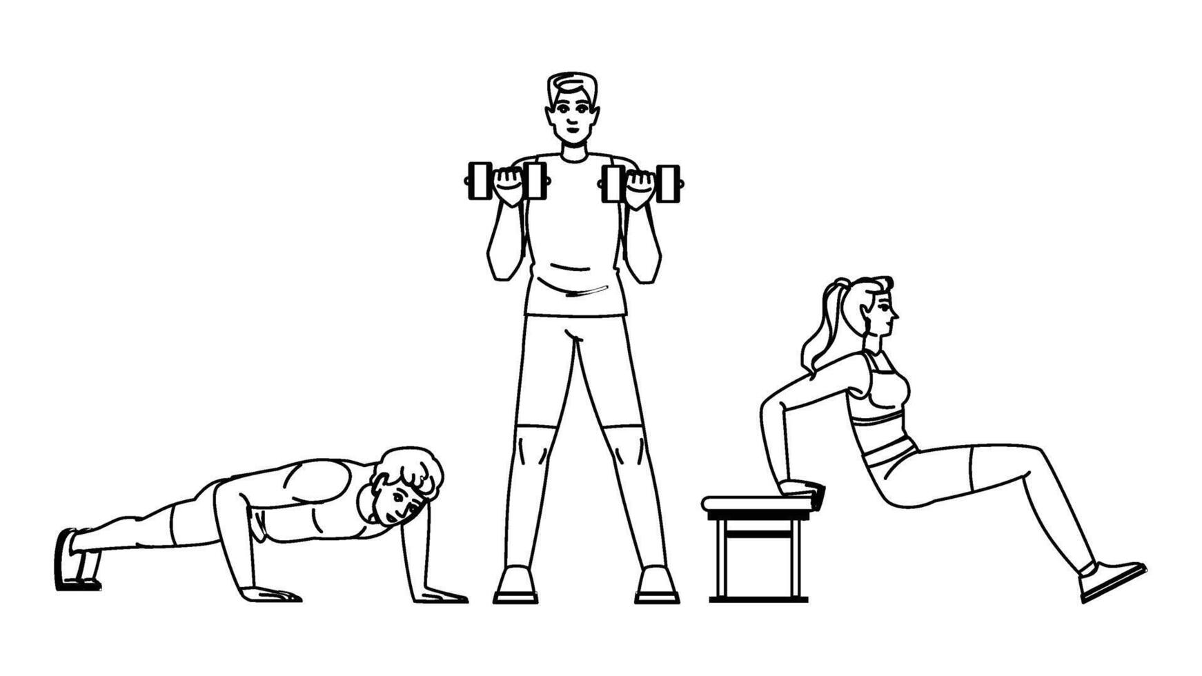 plank exercises arm people man item vector