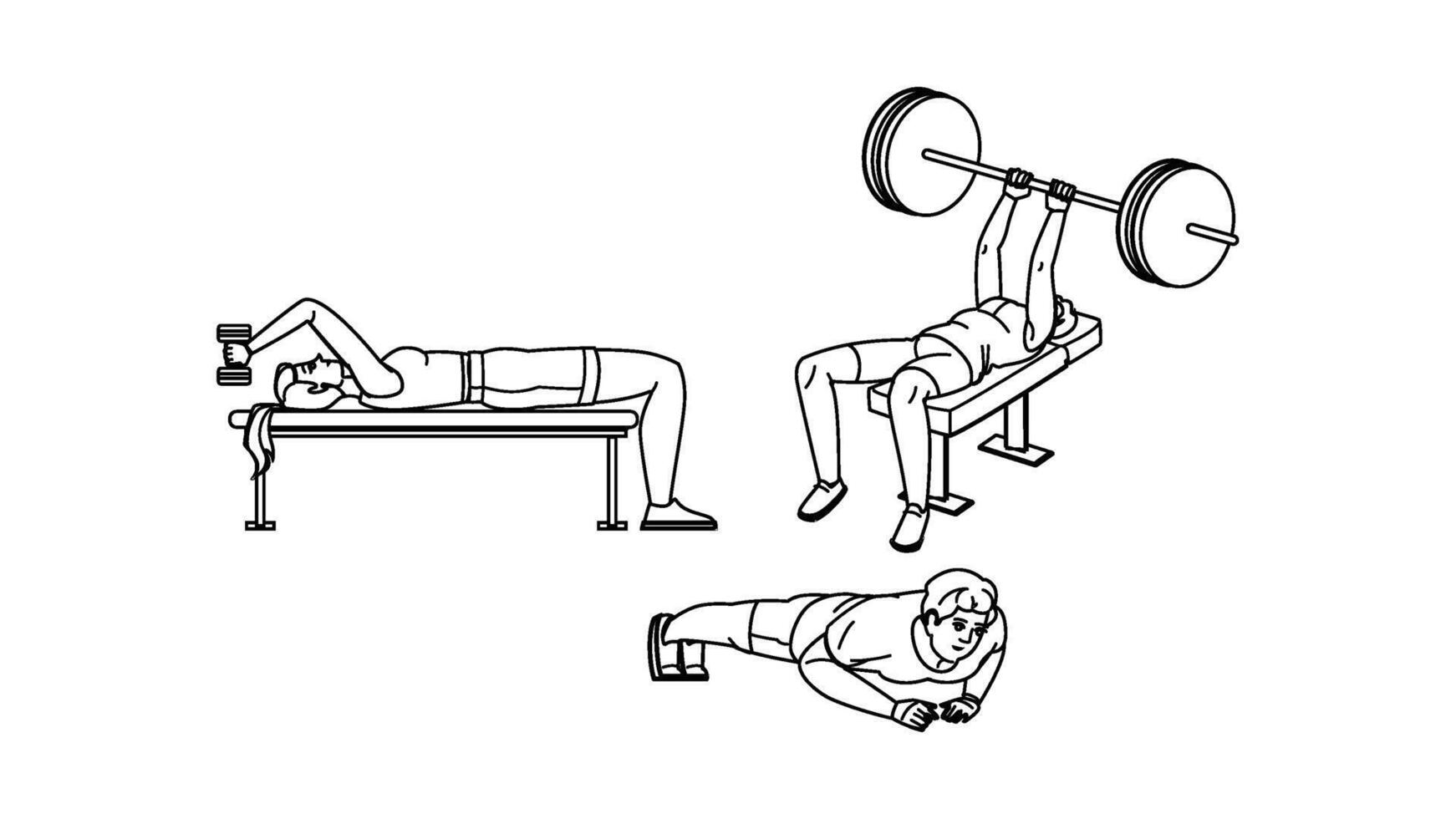 chinup fitness exercises arm people vector