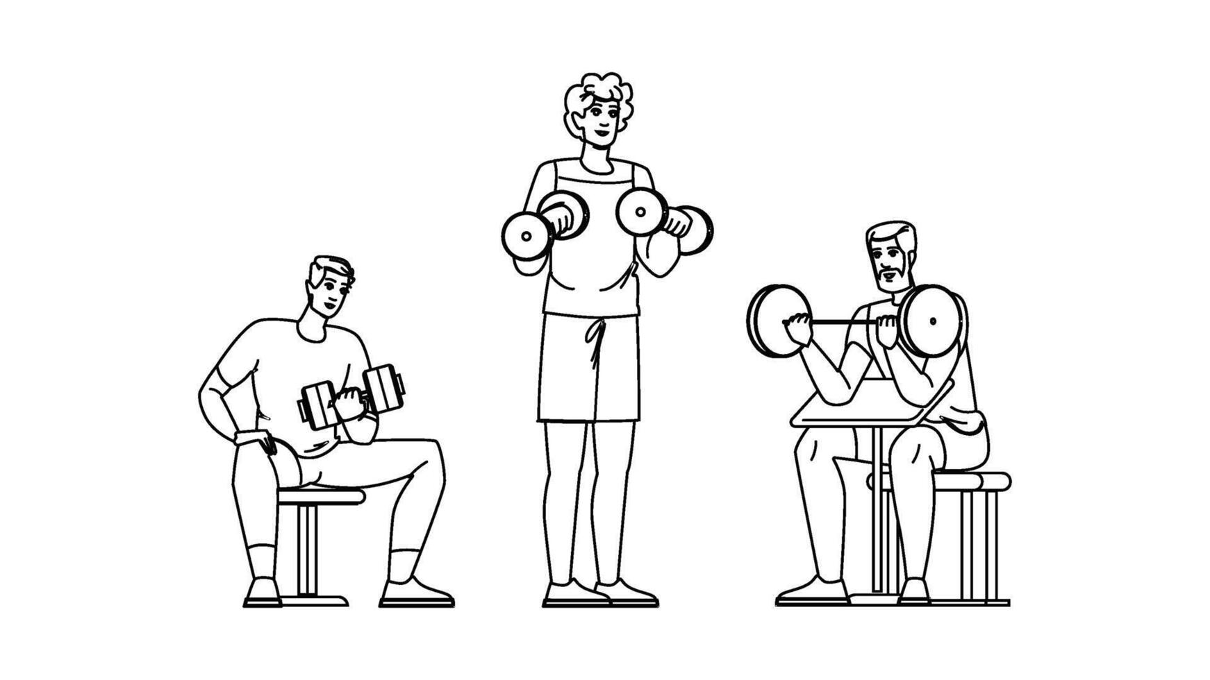 dip fitness exercises arm people vector