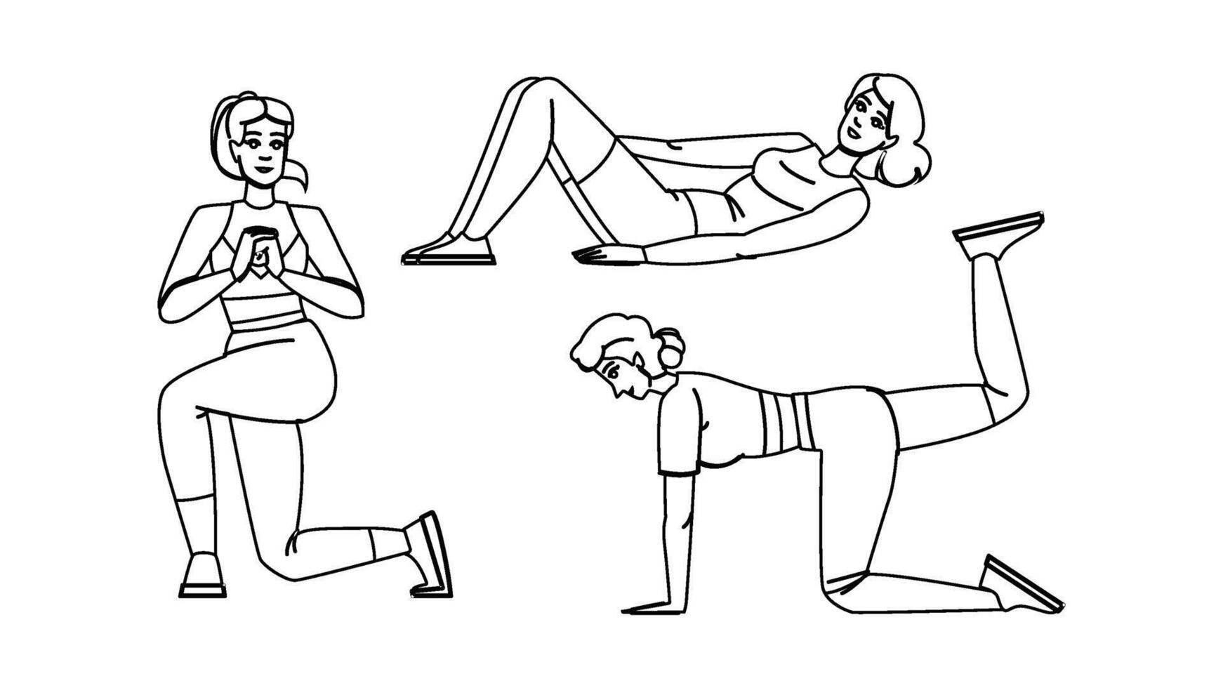 step fitness exercises leg people vector