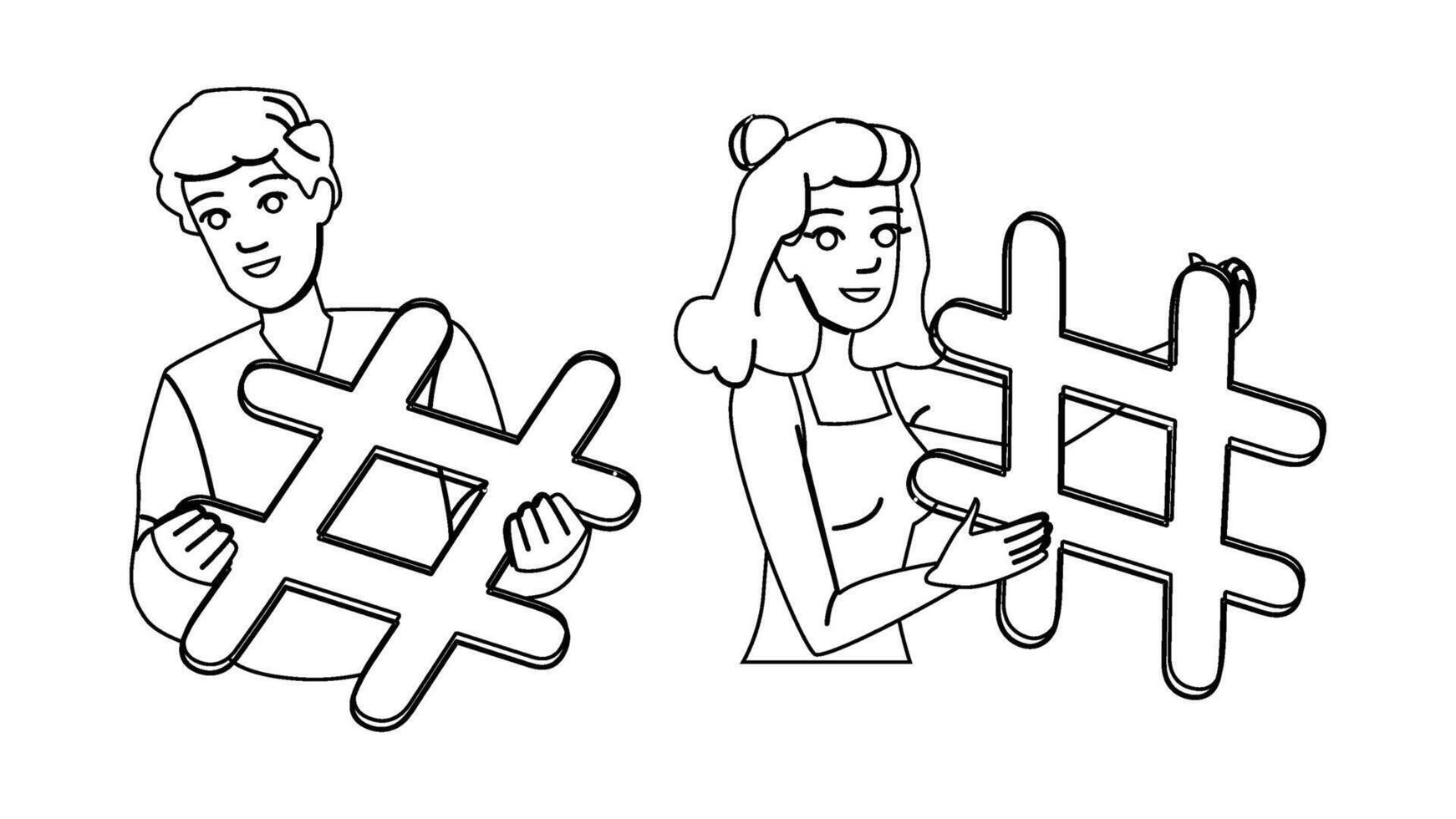 symbol hashtag people people vector