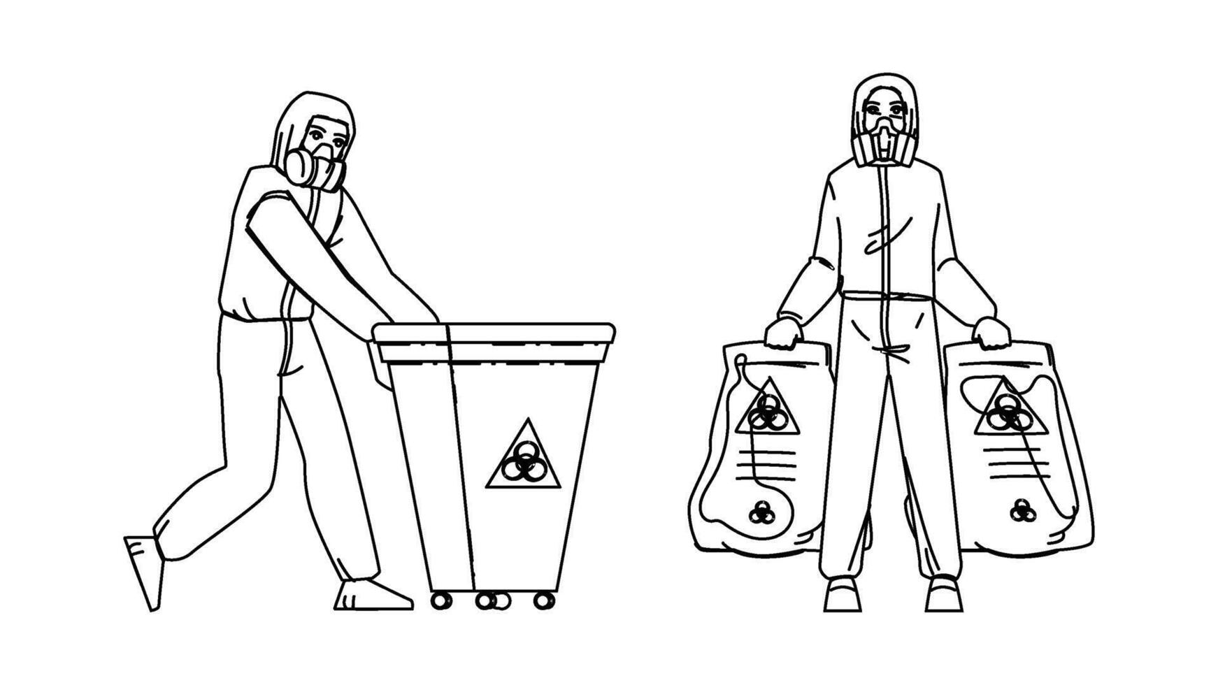 trash hazardous waste management people vector