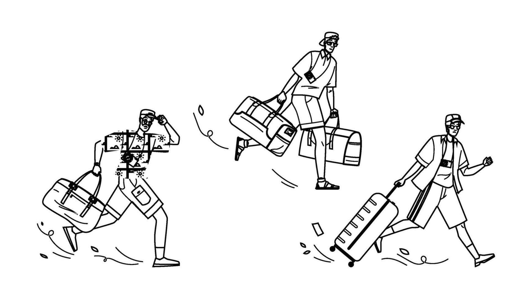 explore hurrying tourist man people vector