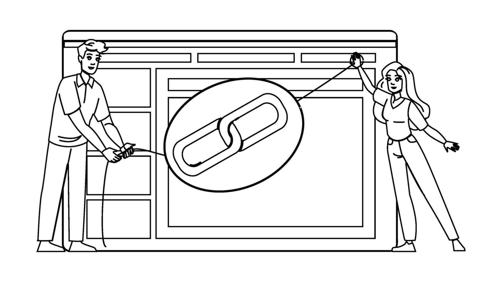 building internal linking people vector