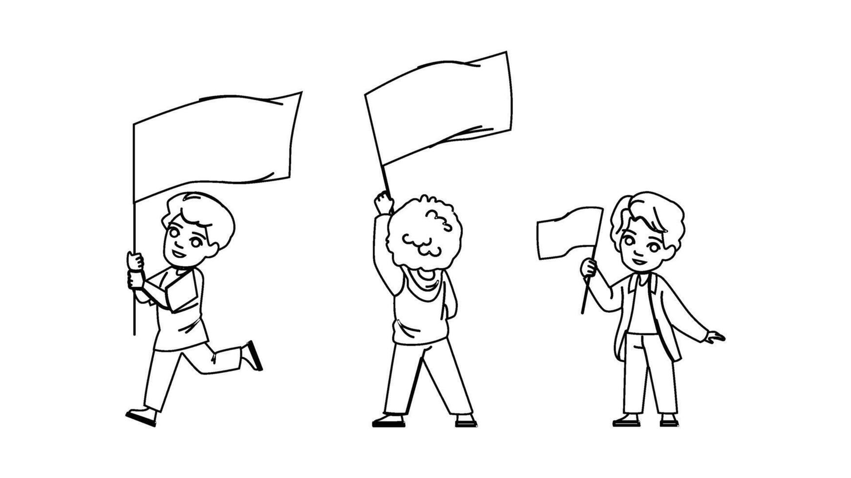 happy kid boy flag people vector