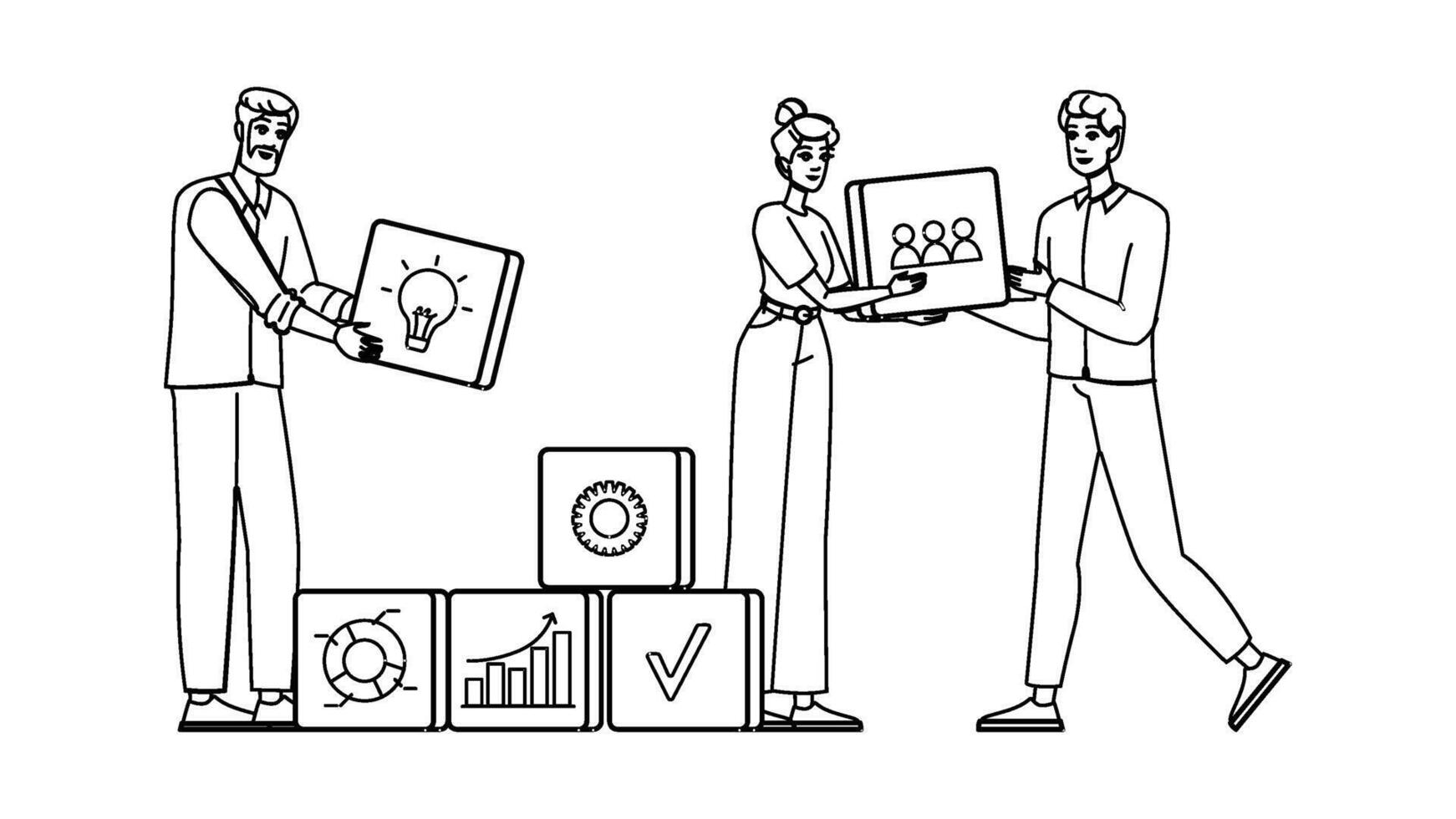 digital knowledge management people vector