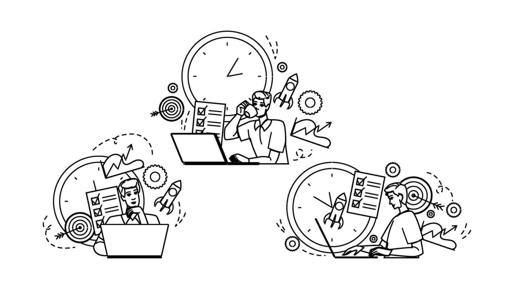 corporate man laptop planning people vector
