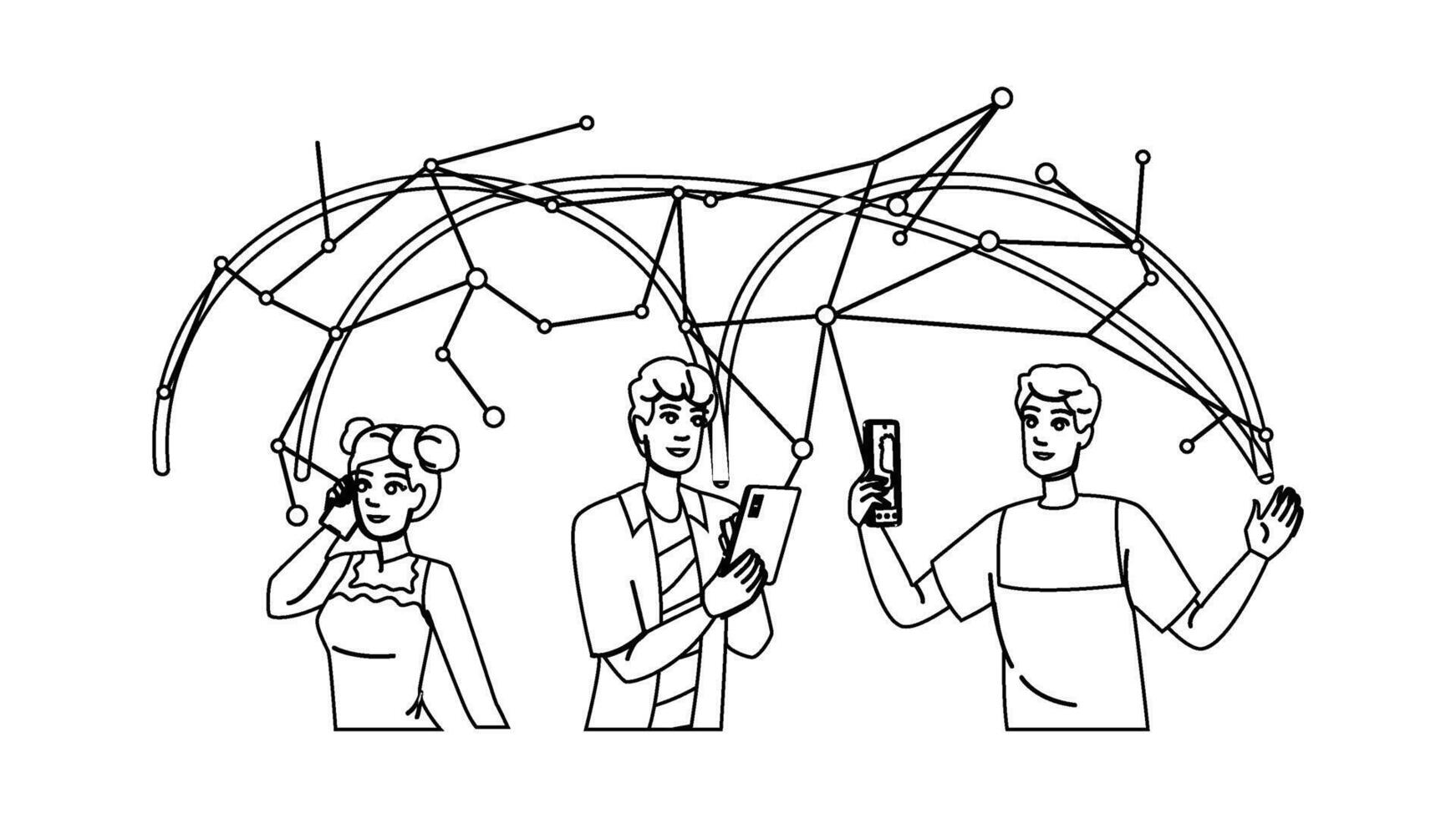 smart mobile technology people vector