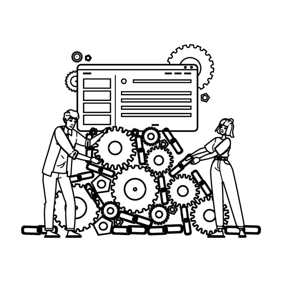 website off page seo people vector