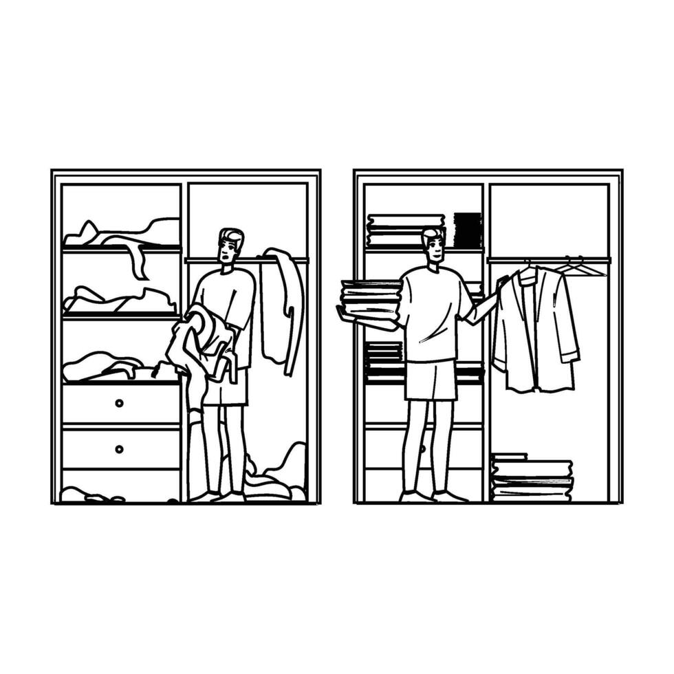 hang organize closet man people vector
