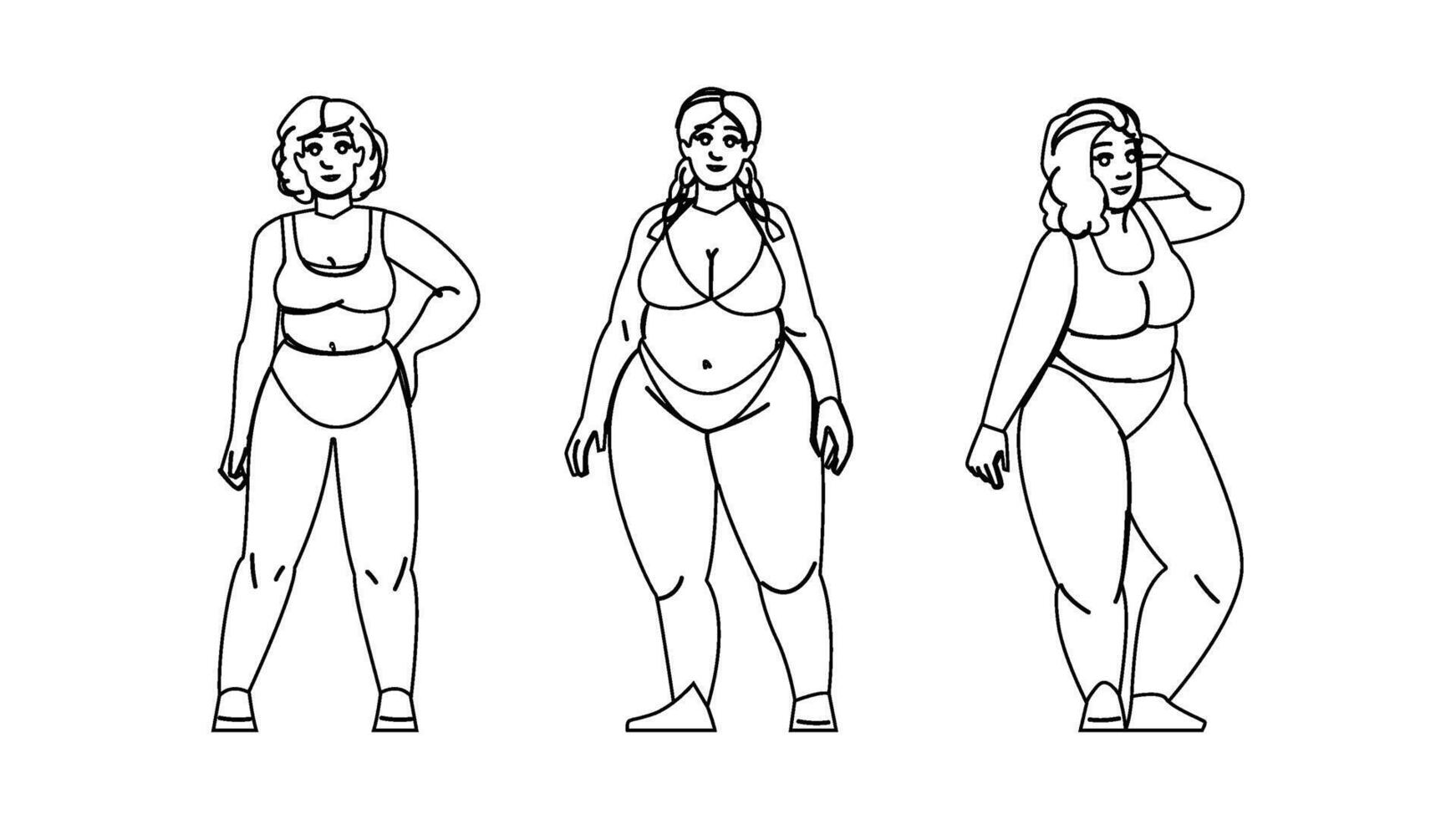 panties plus size woman underwear people vector
