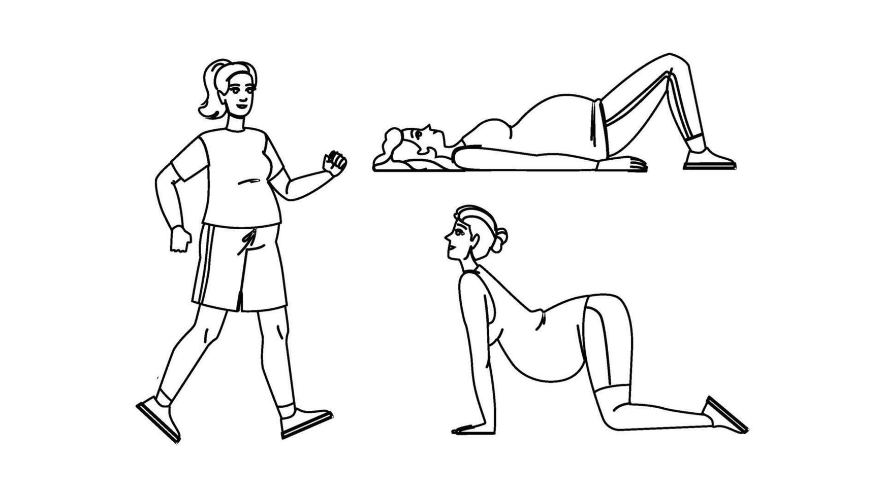 pilates pregnant fitness exercises people vector